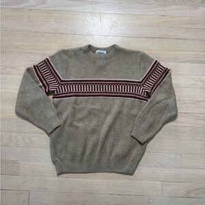 Nordberg Getaway Sweater made in Canada Vintage 80s Grey and burgundy